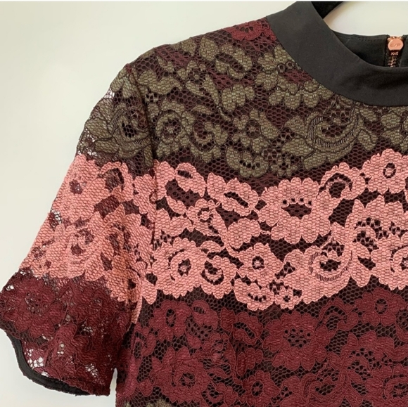 ππ Ted Baker Jaseyy Sheath Lacey Dress Crew Neck Short-Sleeve PTP: 20" - Picture 8 of 16